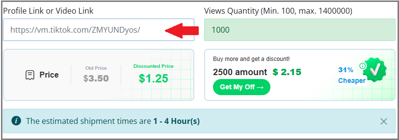 famety tiktok views service
