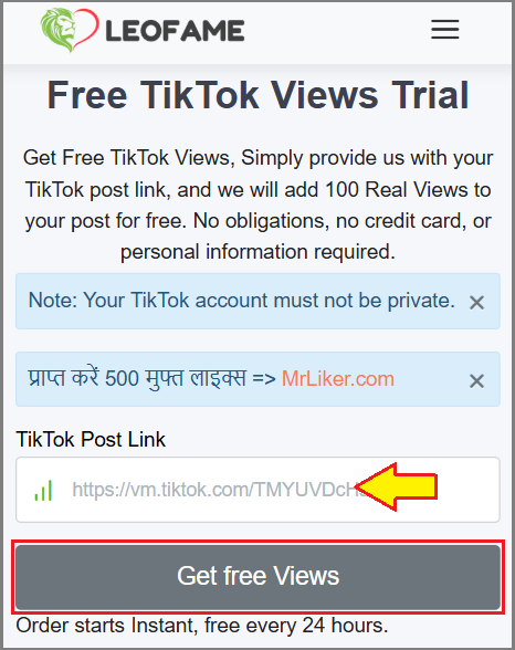 leofame free tiktok views -1